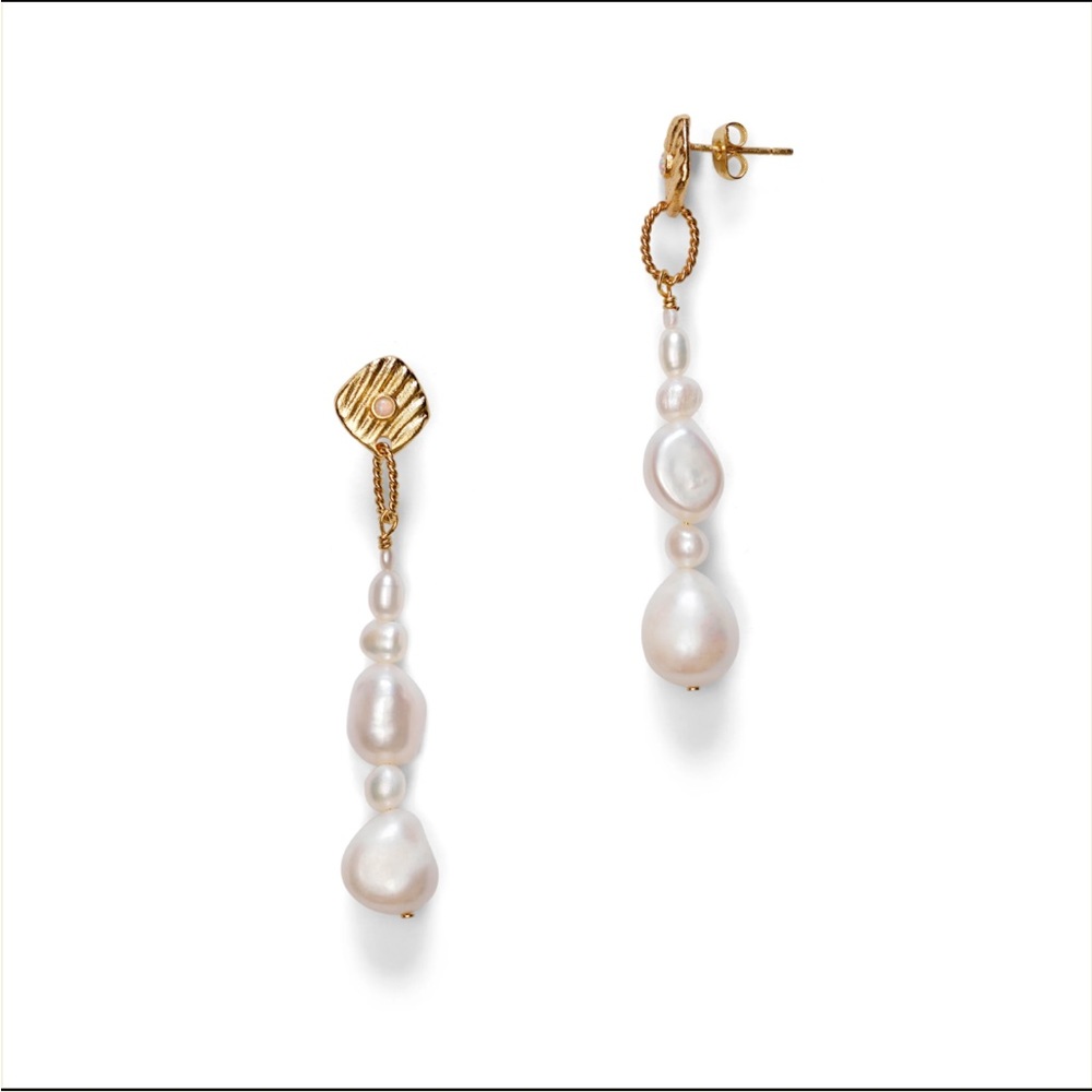 Anni Lu NWOT Jet-set Pearl Earrings